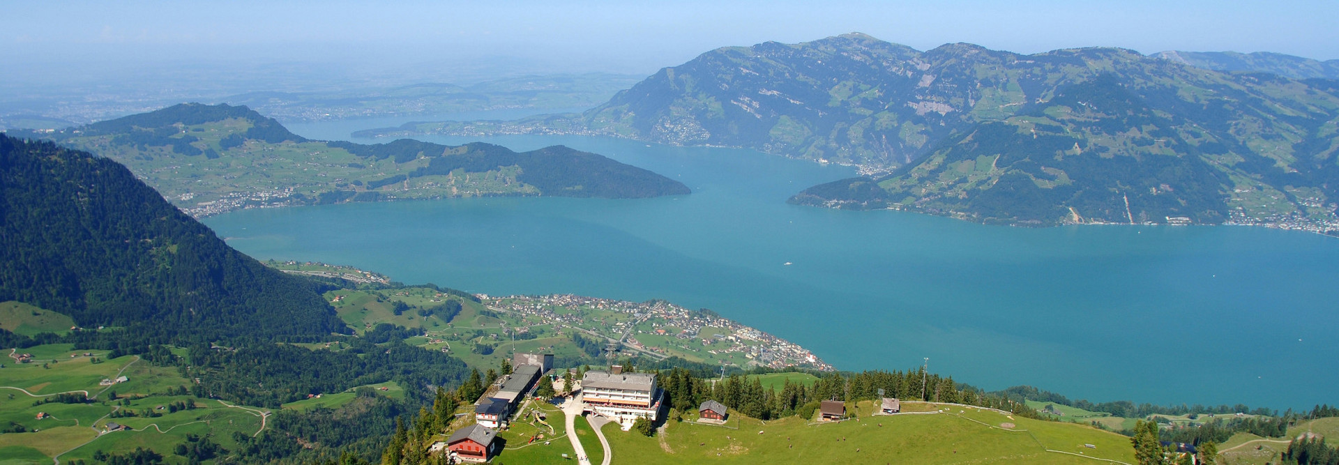 View of Klewenalp with Lake Lucerne in the background.